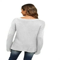 PLNOTME WOMENS Classic V izrez Lagana lagana pletena pulover Jednoverne džemper Jumper TOP S-2XL