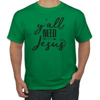 Christian Faith y'all trebate Isus inspirativno kršćanske muške grafičke majice, Kelly, 3xl