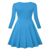 CAPREZE SWING LONG DREAMER MIDI haljine za žene labave vrećice od pune boje svijetlo plava s