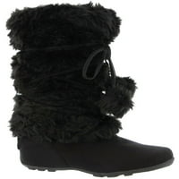 Talia-Hi Women Mukluk Fau Fur Boot Mid Calf zimski snijeg Crna 6