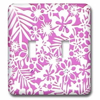 3drose Havajski bijeli n vrući ružičasti cvjetni - dvostruki preklopnik
