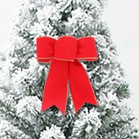 HonRane božićna dekoracija božićne vrpce Bow Wave Plaid uzorak pune boje Božićna bogknot Privjesak DIY poklon pakiranje Xmas Drvo Decor Božić
