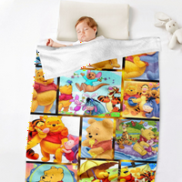 Winnie The Pooh Crtani film baca, klasična pokrivačka posteljina lagana toplo za uređenje u sobi