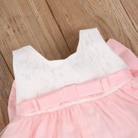 Hirigin Baby Girls haljina sa trakom za kosu, cvjetna čipka bez rukava, zadnja haljina s velikim lukom,