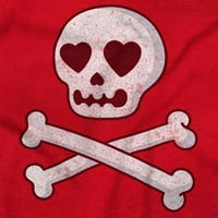 Skeleton lubanje Crossbone Heart simbol Ženska majica Dame Tee Brisco Brends S
