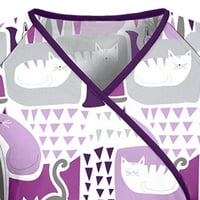 Ženski vrhovi Ženski V-izrez Grafički grafički otisci Ladies Majice Ležerne majice za žene Purple M