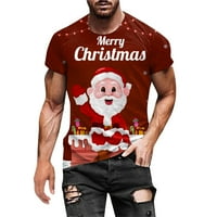 Yueulianxi Muškarci Jesen Zimski casual kratki rukav Božićni 3D tiskani T majica Modna gornja bluza