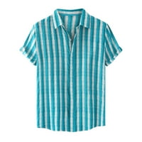 Ruziyoog Tie Boje Muška kravata DIJALNA PERFORMANSA T-majica za muškarce Summer Majica Ležerna majica kratkih rukava Lapel Top Blue 3xl