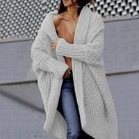 Ženska topla jakna Trendi kaputi Žene Casual Solid Twist Crochet džemper Cardigan Labavi dugi rukav