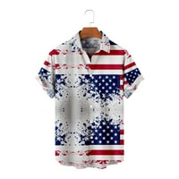 Košulje Sretna Dan nezavisnosti, kratki rukav za muškarce Vintage Modni klasični udobni muškarci Poklon set majica