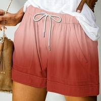 Plus veličine Shorts Clearence Ženske ispisane ležerne džepove Izvlačenje visokih struka Atletičke kratke