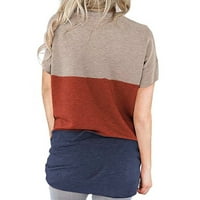 Majice za žene Ženske ljetne modne vrhove O-izrez ugodna bluza Boja blok TEE majica kratkih rukava Majica