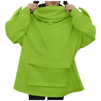 Guvpev ženski ubod trodimenzionalni džep simpatični dizajn pulover dukseraŠrt - metvica zelena m