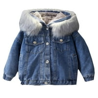 Rovga Toddler Babys Girls Boys Debeli topli kapuljač Jean kaput proljeće zimska odjeća kaput jakna festivala