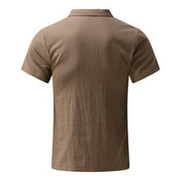 Muškarci Proljeće Ljeto Casual O izrez Solid posteljina kratki rukav majica TOP bluza Muškarci The Majice