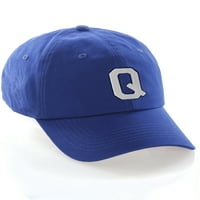 Prilagođeno slovo Intijalno bejzbol šešir A do Z Team Boje, Plava kapa mornarsko bijelo slovo q q