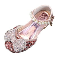 Nestrovalne djevojke sandale s kaišem sandale za djevojke modne ljetne djevojke sandale haljina performanse plesne cipele sjajne Jelly Toddler sandale ružičaste 9
