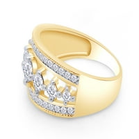 Carat okrugli laboratorija kreirali su Moissanite Diamond Seven kamena vjenčani prsten za žene u 14k