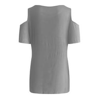 Ženski vrhovi Trendi casual hladne rame s kratkim rukavima TUNIC-a Lorovi majice Ženske bluze i vrhovi Dressy ljeto