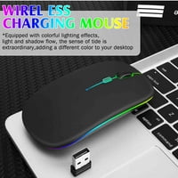 2.4GHz i Bluetooth miš, punjivi bežični miš za Nova 5G Bluetooth bežični miš za laptop MAC računarsku tablet Android RGB LED baby Pink