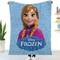 Flozen Elsa Fleece pokrivač, -ly svilenkasta meka plišana topla pokrivač za jesen zima I