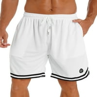 Muške sportske kratke hlače s džepovima Ljeto Brzo suho košulje Bermuda Hlače za fudbalski košarkaški trening bijeli l