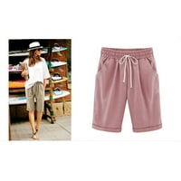 Loyisvidion plus žensko ljeto Čvrsto pet bodova velike veličine pamučne pantalone casual pantalone ružičaste