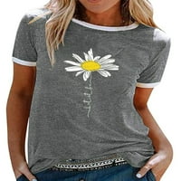 Ženska majica s kratkim rukavima modna creva Cvjetna cvjeta Daisy Grafičke dame Ljetna majica za bluze