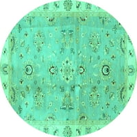 Ahgly Company u zatvorenom okruglu Orijentalni tirkizni plavi tradicionalni prostirci područja, 8 'krug