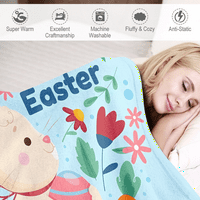 Uskršnji šareni deka za krevet sa jastukom za kauč kauč kauč na kauču Fuzzy COSY mikrofiber baca posteljina Uskrs dekor baca pokrivač za djecu za odrasle