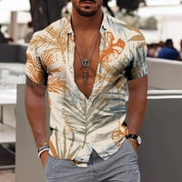 Havajska majica za muškarce Coconut Tree Ispis Aloha majica COLLAR dugme Skraćeno rukava muška odjeća