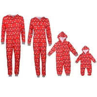 Viworld Porodica koja odgovara božićnoj pidžami set, gudački svetla uzorak jednodijelni zip-prednji