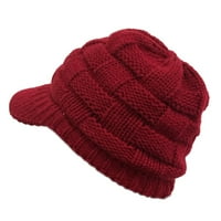 Žene pune boje pletene kape za palete BRIM HATS casual kape crvene boje