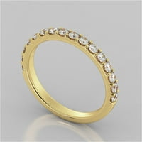 Moissnitni vjenčani bend bijeli pozlaćeni vjenčani prug Dainty vjenčani bend Ženski slaganje prstena za ring prsten srebrni vječni prsten