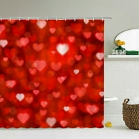3D ljubav Romance Crveno srce zastolje za kupanje Vodootporno poliesterska tkanina zaljubljene zavjese