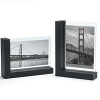 Okviri za slike, rustikalni L u obliku dvostrane okvire u obliku vodoravnih okomičnih fotografija za radnu površinu ili stol