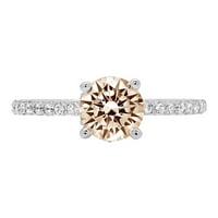 1.51CT okrugli šampanjac simulirani dijamant 18k bijeli zlatni godišnjica za angažman prsten 3,75