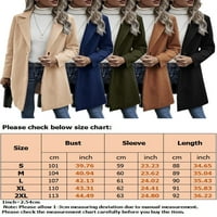 Avamo Žene Elegantni čvrsti kaput od kaputa od kaputa za kaput od karata za labavu jaknu zimske jakne
