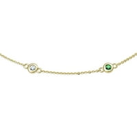 Smaragd i Diamond SI2-I1, ogrlica od G-H stanica 1. CTTW u 14K žutom zlatu