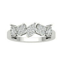 Araiya 10k bijeli zlatni dijamantni prsten, veličina 8.5