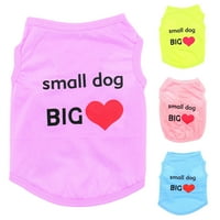 Kultura Ljeto Slatka mali pas Veliki srce Print Dog Puppy Doggie Vest Kućni odjeća za odjeću