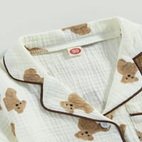 CODUOP KIDS GUIRES dječake Pamuk kratkog rukava sala za spavanje salon medvjed za ispis kratke hlače