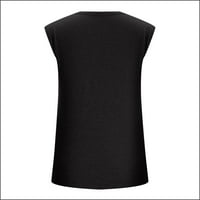 TUPHREYOW ženski vrhovi V izrez za žene za žene bez rukava Bluze Y2K odjeća prevelike majice za žene