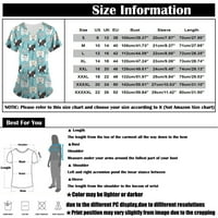 Ženske vrhove bluza Žene kratkih rukava Radni odjeća Grafički otisci Košulje okrugli izrez Summer Multicolor 5xl