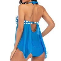 Ociviesr Women Tankini setovi s dame tam dot print bikini set kupaći kostimi push-up podstavljeni grudnjaci