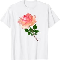 Bijela i ružičasta ruža ujutro rumenilo botanička majica cvijeća
