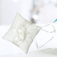 15 * Lijepi cvjetni pupoljci i Fau Pearls Dekor mladenke za svadbeni keramoniji džepni prsten jastuk nositeljica jastuka sa vrpcama