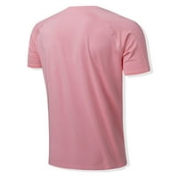 Košulje od Odeerbi za muškarce Brza suhi sportska majica Casual kratki rukav Slim Fit Stretch Tops Pink