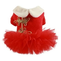 Pas Dog Božićna haljina PET Novogodišnja odjeća Princess Tutu Haljina Cat Winter Crvena suknja Mala