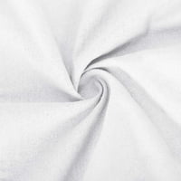 Ženska pamučna posteljina odjeća elegantni salon setovi širokih pantalona za noge Ležerne pune boje mekane trakserije labave odjeće za dame okrugli vrat na vrhu rukava bijeli s
